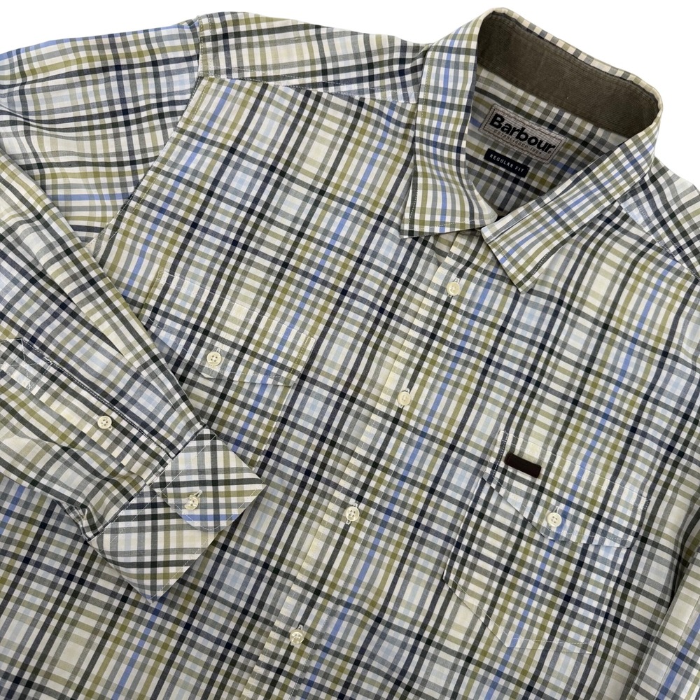 Barbour‎ Mens Plaid Long Sleeve Button Up Shirt Regular Fit Size M Casual Luxury
